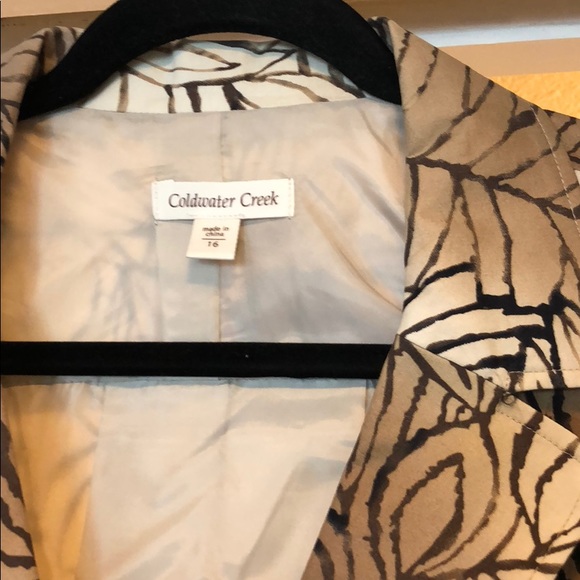 Coldwater Creek Sz 16 blazer tan brown pattern - Picture 2 of 3